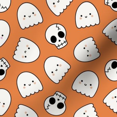 Cute Halloween Ghost & Skull