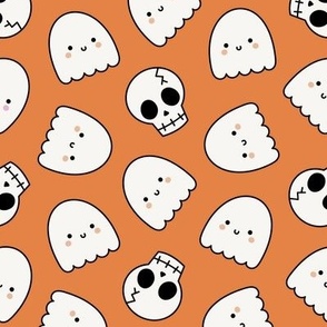 Cute Halloween Ghost & Skull