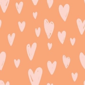 Pinky Peach Heart Pattern