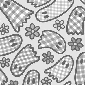 Gingham Ghosts in Gray (Large Scale)