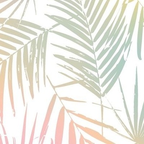 Palm Leaves - Rainbow and White