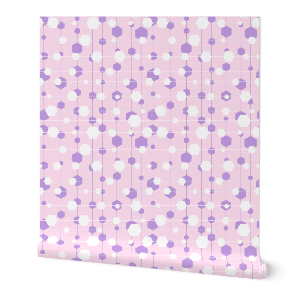 Abstract purple and pink hexagons texture repeat pattern