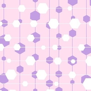 Abstract purple and pink hexagons texture repeat pattern
