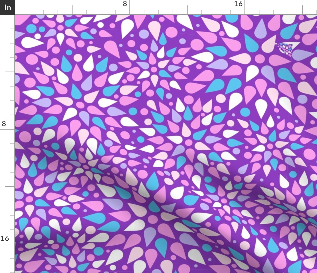 Colorful drop explosion abstract repeat pattern