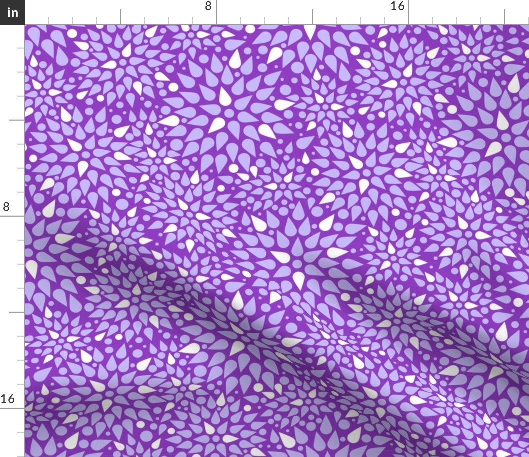 Purple drop explosion abstract repeat pattern