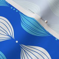 Seaweed stripes on blue - vertical repeat pattern