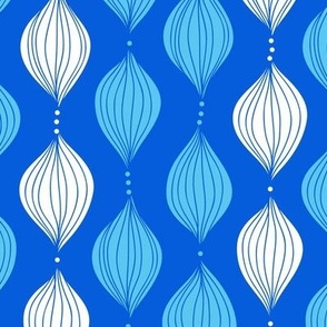 Seaweed stripes on blue - vertical repeat pattern