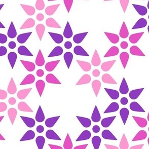 Geometric pink and purple stars repeat pattern