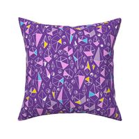 Colorful jewels on purple repeat pattern