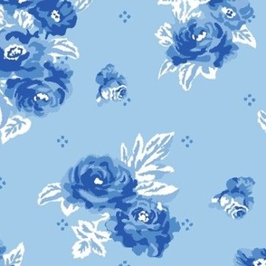 Blue rose vintage pattern