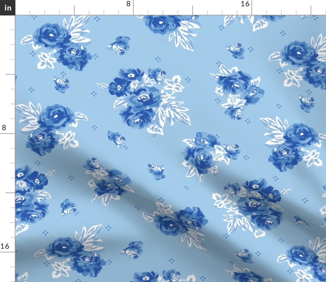 Blue rose vintage pattern