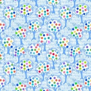 Micro Mini Bubblegum Orchard | Blue on White