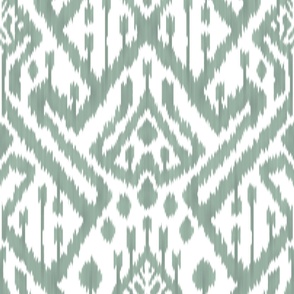 Ikat Deco in dusted sage green 200_