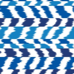 sheared ikat stripe in Indigo _ classic blue 100_