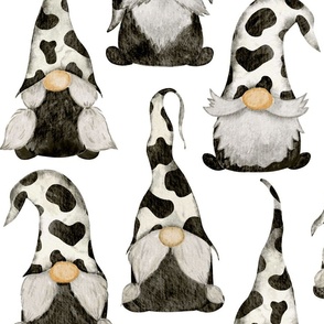 Black Cow Gnomes White  - extra large scale