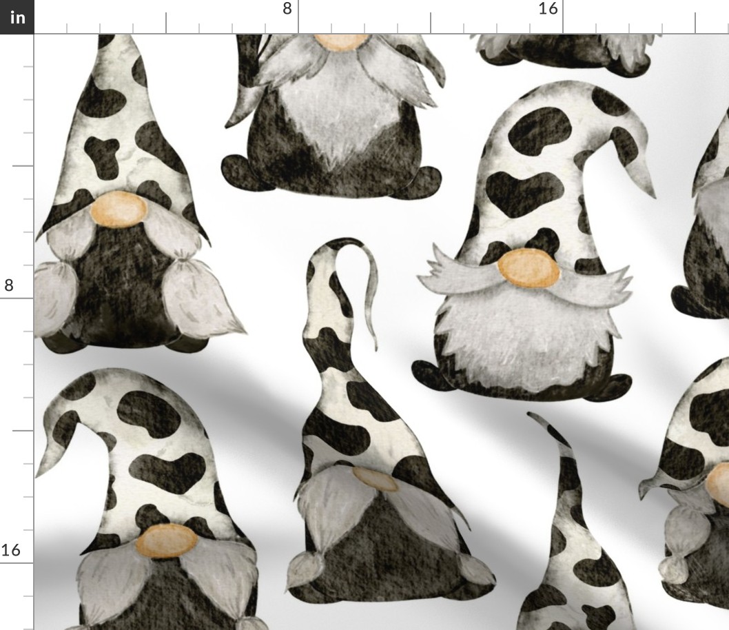 Black Cow Gnomes White  - extra large scale