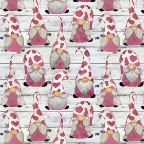 Pink Cow Gnomes White Shiplap - large scale