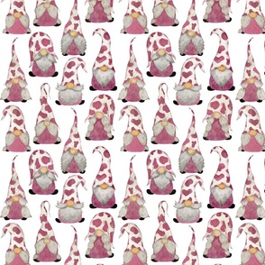 Pink Cow Gnomes White - medium scale