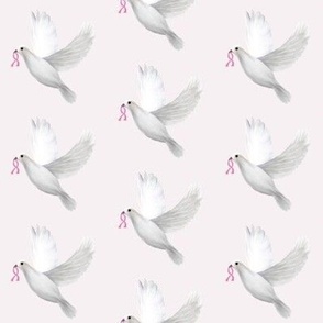 Pink ribbon dove beige