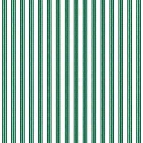 Vertical Ticking Stripes, Emerald Green