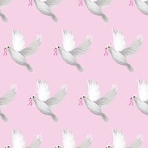 Pink ribbon dove pink