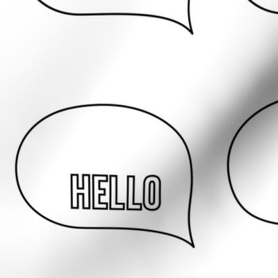 hello speech bubble 24 inch x 12 inch wallpaper swatch mod baby coloring