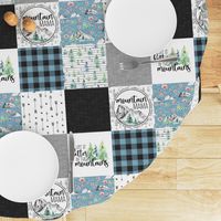 Mountain Mama//Blue - Wholecloth Cheater Quilt