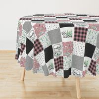 Mountain Mama//Pink - Wholecloth Cheater Quilt