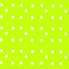 LIME AND WHITE POLKA DOTS