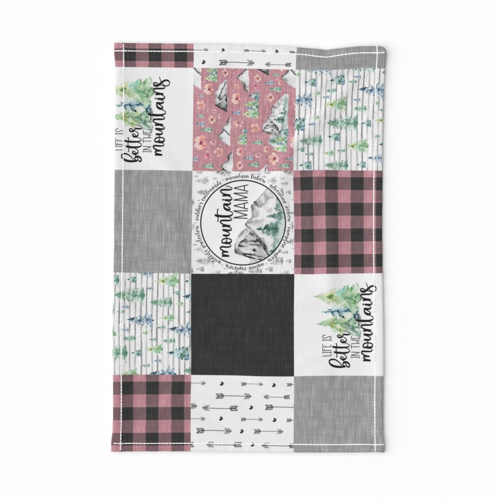 Mountain Mama//Pink - Wholecloth Cheater Quilt