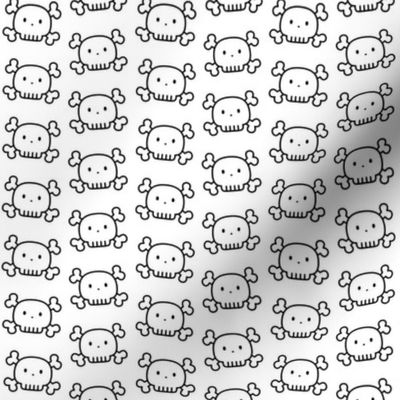 cute skulls black and white coloring - small - halloween