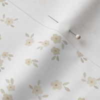 beige watercolor florals - small - white
