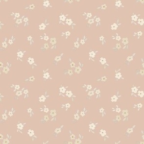 beige watercolor florals - small - dusty pink