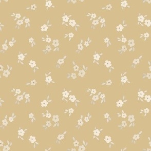 beige watercolor florals - small- straw