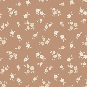 beige watercolor florals - small - clay