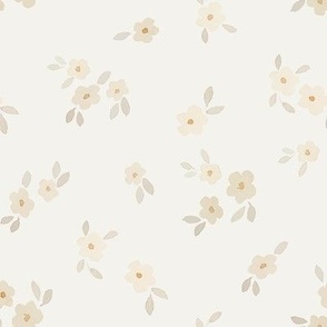 beige watercolor florals - large - cream