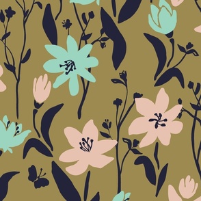 Happy Floral Taupe
