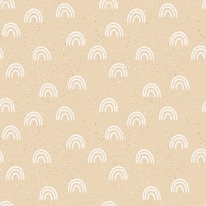 speckled fabric with rainbows - beige - medium