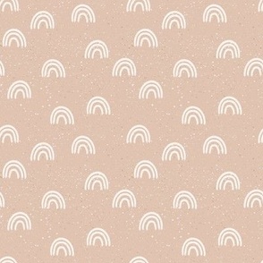 speckled fabric with rainbows - dusty pink - medium