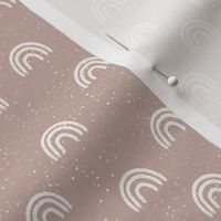 speckled fabric with rainbows - dusty mauve - medium