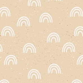 speckled fabric with rainbows - beige - large