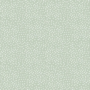 Mutted green & Navy blue polka dots  (small scale)