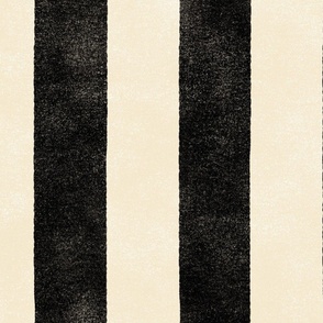 Cabana Stripe - 4" extra large - black & cream 