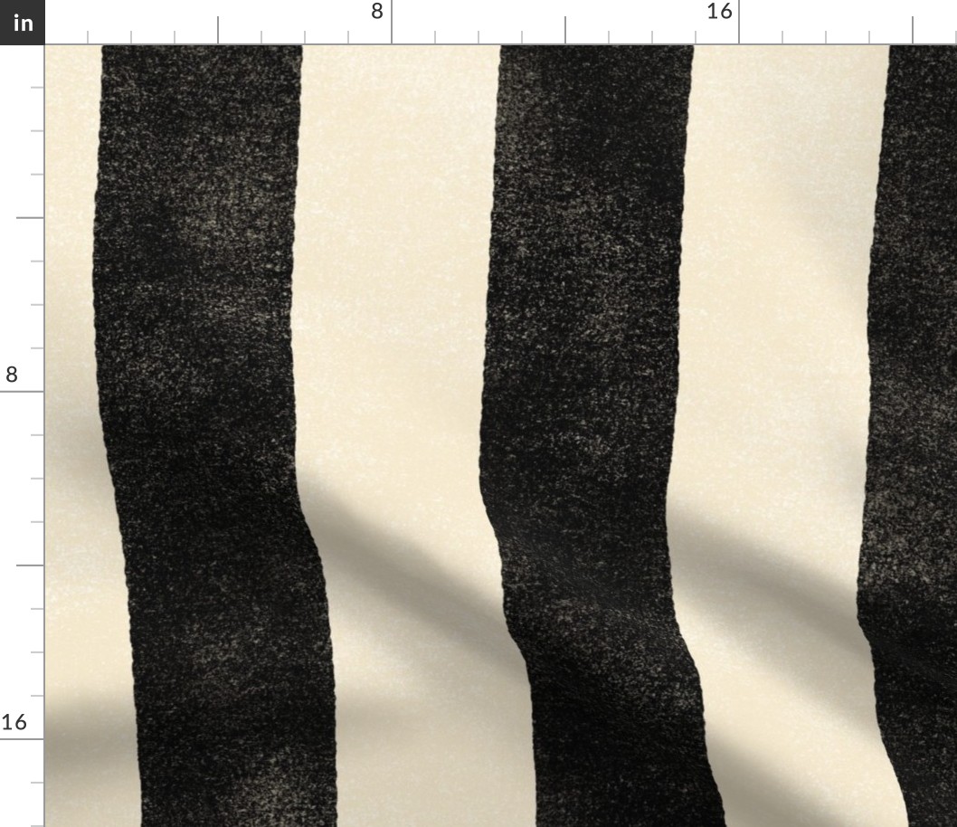 Cabana Stripe - 4" extra large - black & cream 