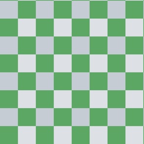 Checkered plaid _ VIBRANT greens  and PASTEL  grey _ XXSMALL