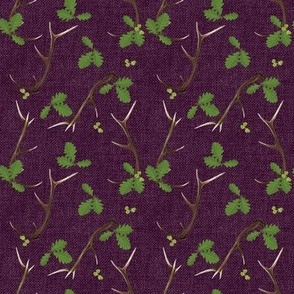 Oak and Antlers on dark pink (small)