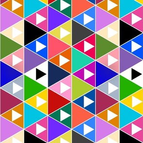 Harlequin Flags #3 - white lines, multicoloured, medium 