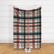 large scale plaid - red and teal