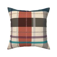 large scale plaid - red and teal