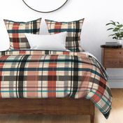 large scale plaid - red and teal